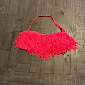 Fringe neon bathing suit top